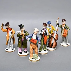 Полная Коллекционная серия Фарфоровых статуэток «Музыкальный оркестр», Grafenthal Германия, 1985 - 1990 годы.