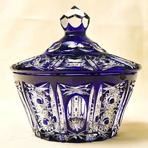 Ваза - Конфетница с кышкой Хрусталь JOSKA BODENMAIS Германия, конец 60-х гг.