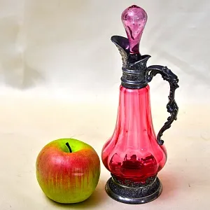 Соусник - Графинчик, Хрусталь / Олово, BEYER Германия 50-е годы ХХ века.