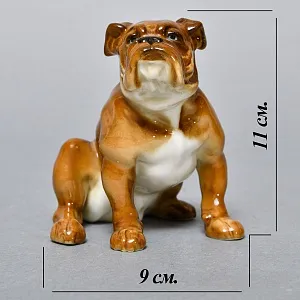 Коллекционная Фарфоровая статуэтка «Cобака. Английский бульдог» Hutschenreuther Германия, середина ХХ века.