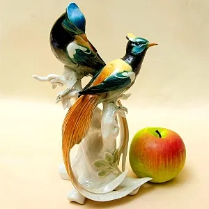 Пара Птиц - Фарфоровая Статуэтка «Райские птицы», Карл Энс / Karl Ens, Германия 50гг.