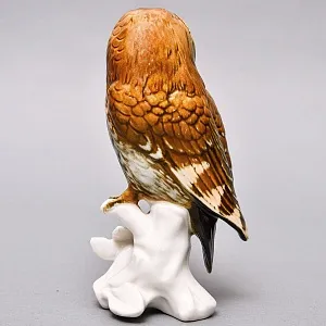 Коллекционная Фарфоровая статуэтка «Птица - СОВА», Карл Энс / Karl Ens Германия, середина ХХ века. 
