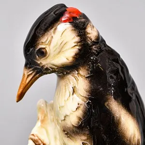 РЕДКАЯ!!! Птица - Фарфоровая Статуэтка «ДЯТЕЛ», GOEBEL Германия - 1972 год.