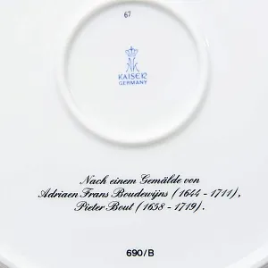 Большое Коллекционное Блюдо - Тарелка «Пейзаж на реке» Фарфор KAISER Германия.