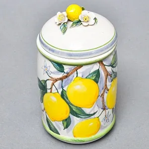 Авторский Чайный сервиз на 4 персоны «Лимоны», фарфор, ручная роспись, Гжель Россия -2000 г..