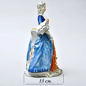 Редкость!!! Коллекционная Фарфоровая Статуэтка «Девушка в голубом платье», Unterweissbach Германия - 1958 год.