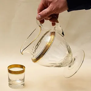 Набор для напитков из 6-и хрустальных стаканов и кувшина «Concorde», Theresienthal Германия, 50 гг.