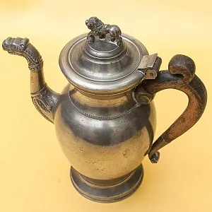 Антикварный Классический Оловянный Кофейник на 1,2 литра. Бельгия, ХIХ век.