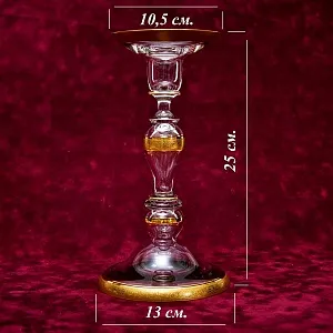 Большой Элегантный Хрустальный Подсвечник на одну свечу, серия «Concorde» Theresienthal, Германия.