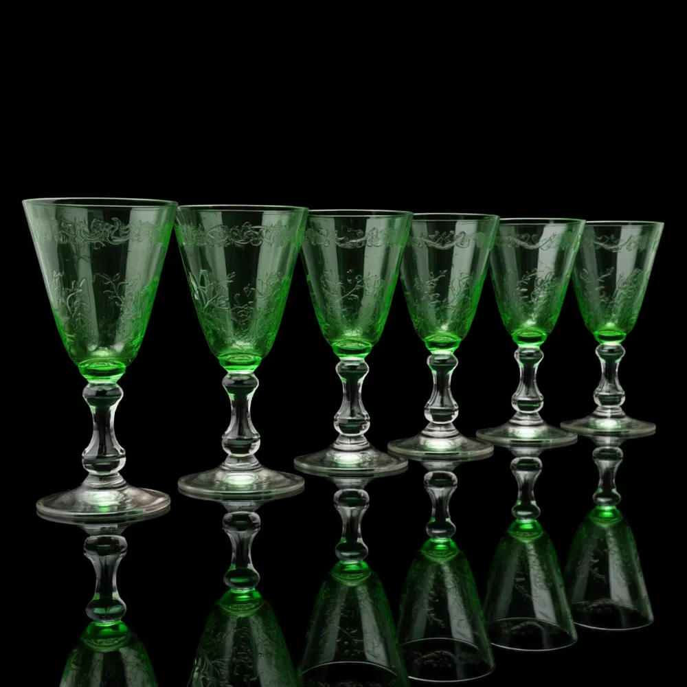 Антикварный Набор - Хрустальные Бокалы для вина «MICADO», Saint Louis. Франция, начало ХХ века.