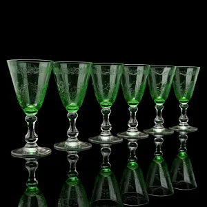 Антикварный Набор - Хрустальные Бокалы для вина «MICADO», Saint Louis. Франция, начало ХХ века.