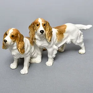 Фарфоровая Статуэтка Пара Собак, «СПАНИЕЛИ», Hutschenreuther,  Германия -1965 год.