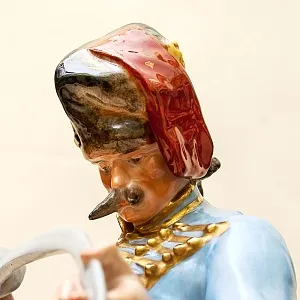 Большая Коллекционная Фарфоровая Cтатуэтка «ГУСАР» HEREND Венгрия 1949-1960 годы.