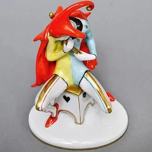 Редкая! Коллекционная Фарфоровая статуэтка «Придворный шут», GOEBEL Германия - 1986 год. 