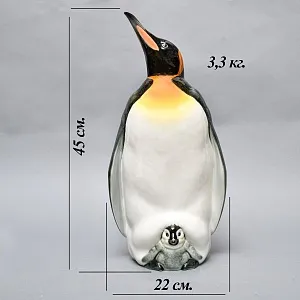 Большая Фарфоровая статуэтка Птицы - «ПИНГВИН С ПИНГВИНЕНКОМ», Hutschenreuther Германия.