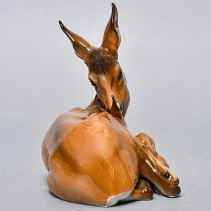 Коллекционная Фарфоровая статуэтка «Олениха и олененок », ROSENTHAL Германия, середина ХХ века. 