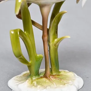 Коллекционная Фарфоровая статуэтка «Птица. Цапля в камышах», Kaiser Германия, 1979 - 1990 годы.