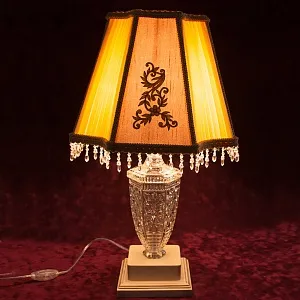 Винтажная Настольная Лампа Светильник «Lyyus» в хрустальном корпусе. Франция  Н-57см.