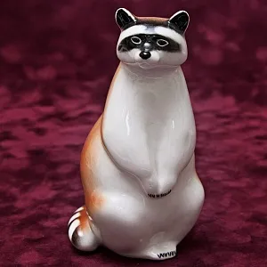 Коллекционный Триптих - Фарфоровые Статуэтки «Три Енота», ЛФЗ СССР -1962 год.