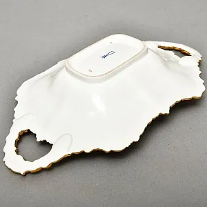 Фарфоровая Сухарница с ручками - Блюдо «Роза Мейсена», MEISSEN Германия, 1924 - 1934 годы.