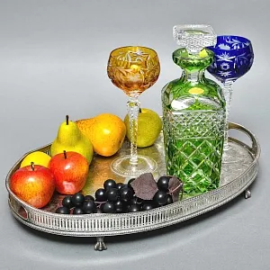 Большой Сервировочный Металлический Поднос, Silverplate, SHEFFIELD Англия начало ХХ века.