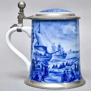 Коллекционная Пивная Кружка «Спуск Корабля на воду», фарфор, Berlin Design Германия -1980 год.