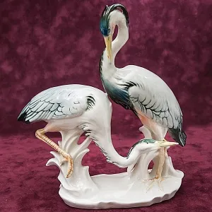 Птицы - Фарфоровая статуэтка «Цапли», Карл Энс / Karl Ens,  Германия, 50-е годы ХХ века.