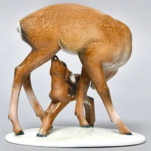 Коллекционная Фарфоровая статуэтка «Олениха и олененок», ROSENTHAL Германия -1948 год. 