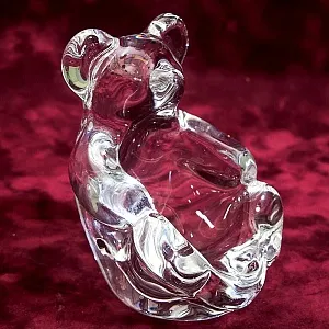 Хрустальная Мелочевница или Пепельница «Медвежонок». Vannes Le Chatel Франция -60гг.