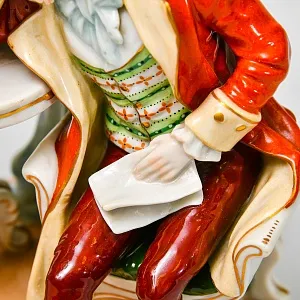 Антикварная Статуэтка «Арфистка и Кавалер - Репетиция», фарфор Scheibe - Alsbach, Германия.