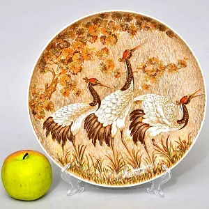 Коллекционная Авторская Тарелка - Блюдо «Журавли» Фарфор KAISER Германия.