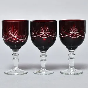 Набор Графин и Рюмки «Рубиновый Хрусталь», Tirgu-Mures Германия, 50 -е годы ХХ века.