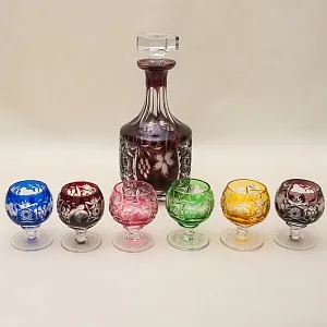 Набор Графин и 6-ть Рюмок «Marsala Glass - Виноград», Хрусталь NACHTMANN Германия, 60 -е годы ХХ века