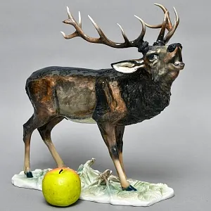 Редкость! Большая Фарфоровая статуэтка «ОЛЕНЬ», ROSENTHAL Германия, 1946 - 1949 годы. 