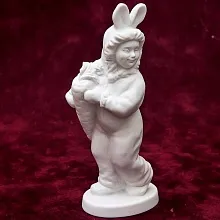 Коллекционная Авторская Статуэтка «Моя Зайка» из серии «Детский Утренник», фарфор ИФЗ, Россия.