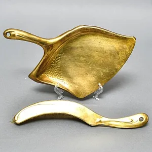 Старинная Щётка с Совком для уборки крошек со стола, металл  Германия, начало ХХ века.