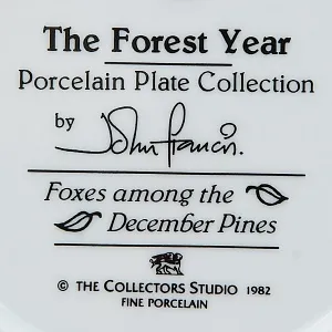Коллекционная Фарфоровая Тарелка «Лесной Год, МАРТ. Еноты» Фарфор, Англия - 1982 год. 