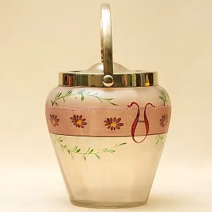 «Пастораль» - Бисквитница - Сахарница - Баночка с крышкой, Стекло Англия 50-е годы ХХ века.