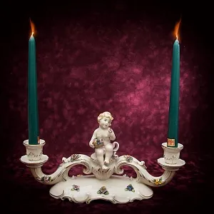 Подсвечник «Путти» Фарфор - Von Schierholz - Германия 1930-1950 годы ХХ века.