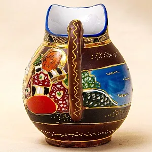 Антикварный Чайный фарфоровый сервиз в стиле Satsuma, Япония, FUTAJI, первая половина ХХ века.