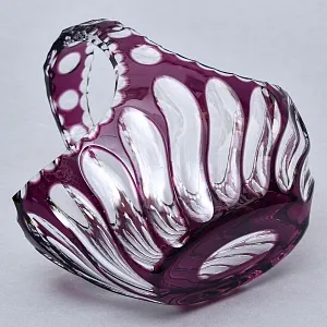 Ваза - Конфетница «Аметистовая Корзинка» Хрусталь, BEYER Германия 60-е годы ХХ века.