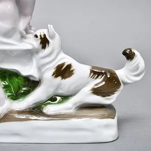 Редкая! Фарфоровая статуэтка «Мальчик с виноградом и собака», ROSENTHAL Германия, первая половина ХХ века. 