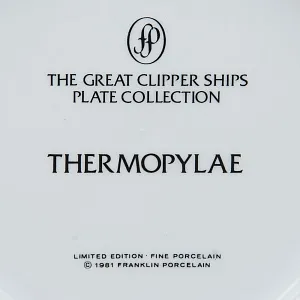 Коллекционная Тарелка «Парусные Корабли - THERMOPYLAE» Фарфор США, The FRANKLIN MINT -1981 год.