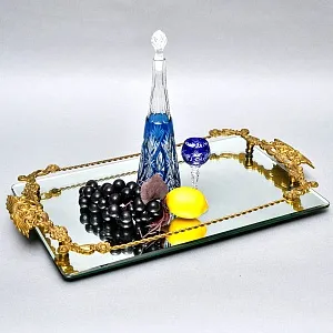 Антикварный Зеркальный Поднос для сервировки и подачи, Франция начало ХХ века.. 