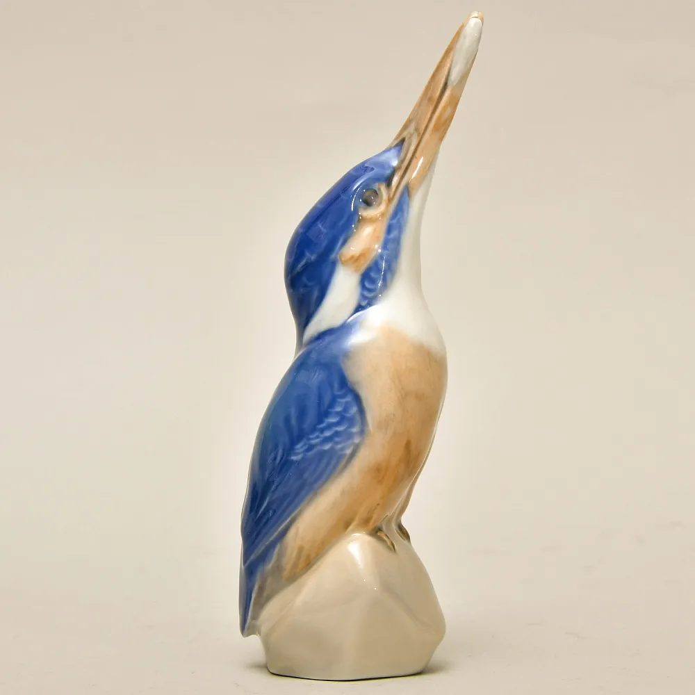 Коллекционная Фарфоровая Статуэтка «ПТИЦА. ЗИМОРОДОК С РЫБОЙ», ROYAL COPENHAGEN Дания.