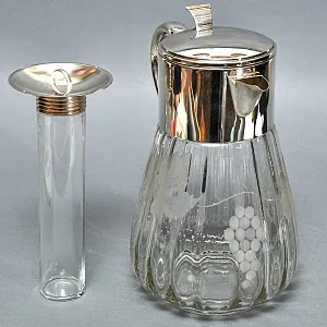 Набор «Виноград» - Хрустальный Графин + 6 -ть Кружек, Silverplate, Германия, 60 -е годы ХХ века.