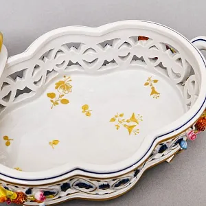 Сухарница - Конфетница - Шкатулка с крышкой «Дары лета», Фарфор Giulia Mangani Италия, 70-е годы.