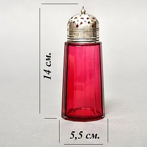 Винтажная Хрустальная Баночка - Емкость - Флакон для сахарной пудры, Silverplated Англия 50гг.