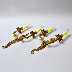 Парные Настенное Электрические Бра - Канделябры Бронза Франция, 70 -е годв ХХ века.