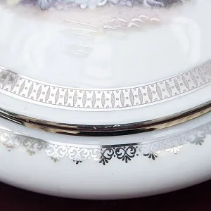 Винтажная Классическая Шкатулка «Дама с Кавалером» Фарфор Лимож Limoges Франция -70 гг.